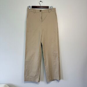 Aritzia NWT Chino Wide Leg High Rise Tan Beige Trousers Pants Womens Size 8